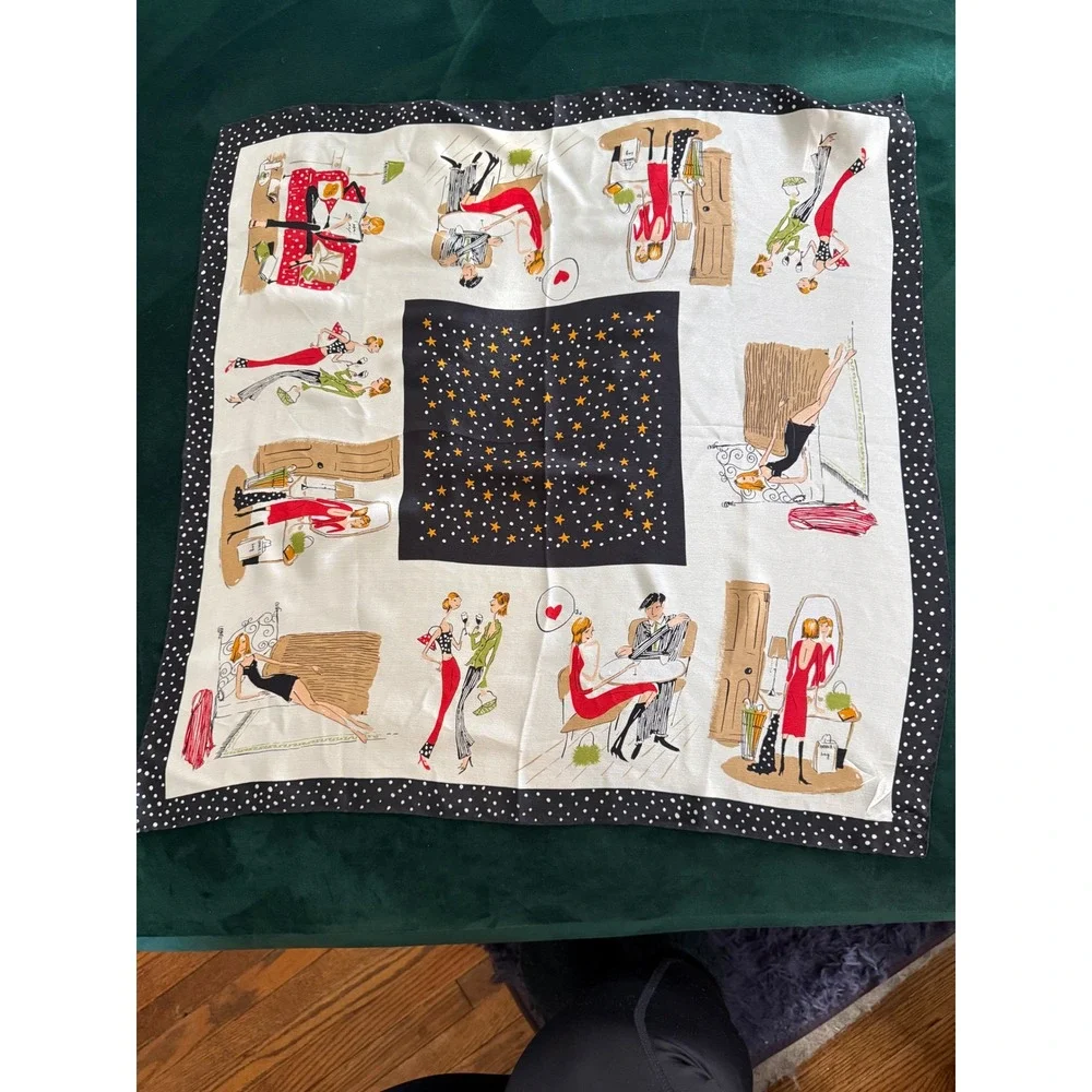 Elaine Gold Silk Scarf Lot Y2K Vintage Style‎ Heels Paris 2000 NWT
